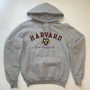 Champion Harvard University Embroidered Pullover Pocket Hoodie Unisex Small Y2K